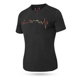 BELA Gola Redonda Camiseta Senhora Preto