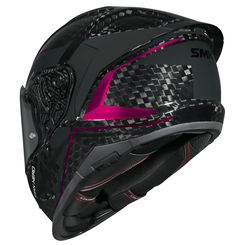 SMK TITAN CARBON CAPACETES DE MOTO GLOSS PRETO CINZA ROSA – 3 – Maximomoto PT