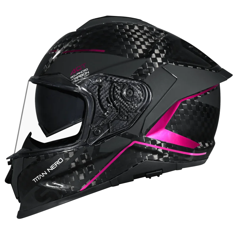 SMK TITAN CARBON CAPACETES DE MOTO GLOSS PRETO CINZA ROSA – 2 – Maximomoto PT