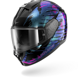 SHARK RIDILL 2 REPTAIA Moto Integral Capacete Preto Glitter Violeta