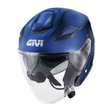 GIVI X29 Fiber Casco Jet Moto Azul Opaco Oscuro