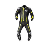 MUGENRACE MNR-1911 MUCHO Moto Couro Fato Preto Amarelo - imagem frontal do terno