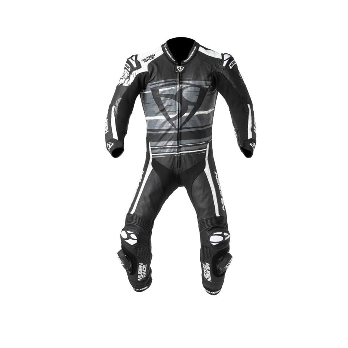 MUGENRACE MNR-2004 Rc Max Uno TRAJE Moto Couro Fatos Preto Cinza Branco