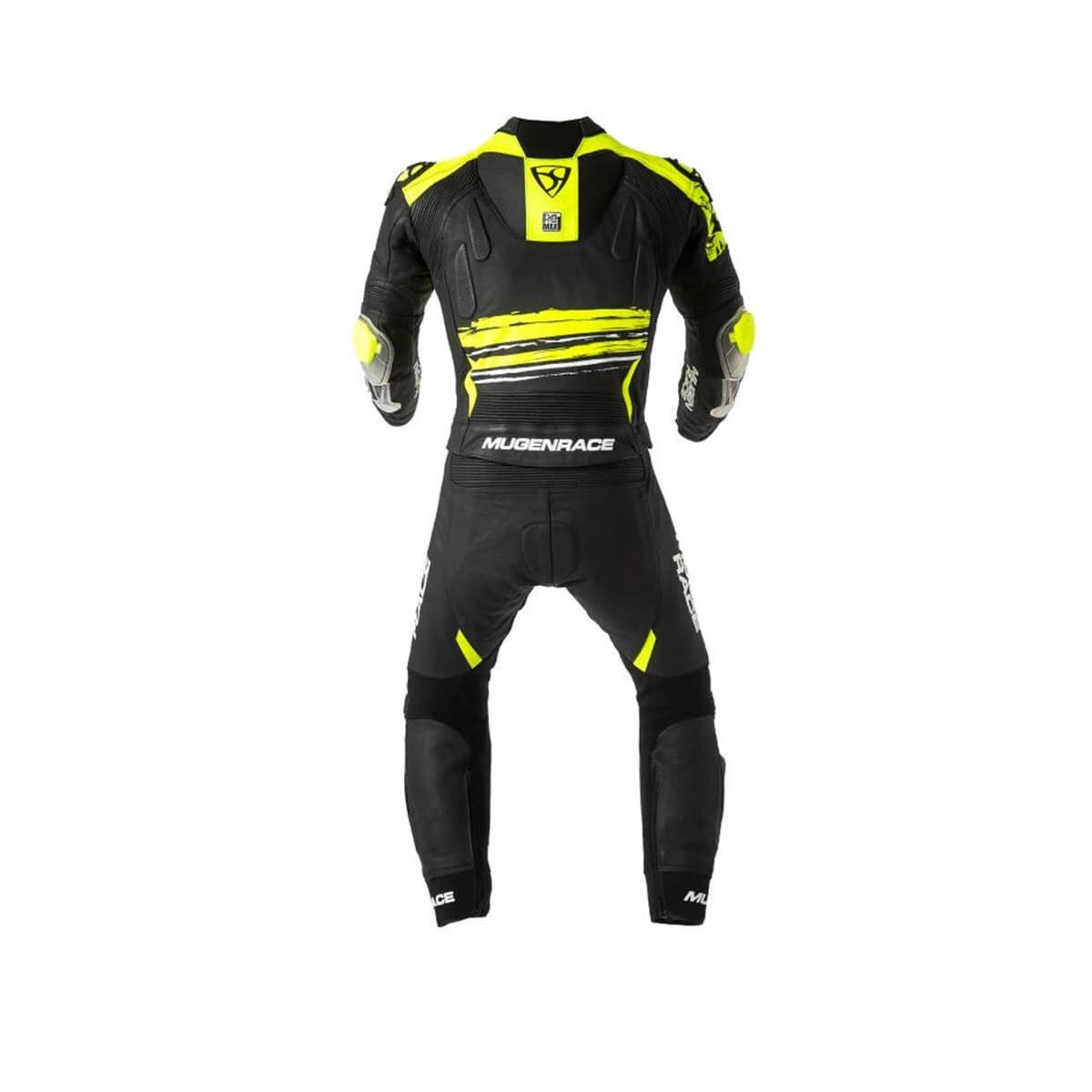 MUGENRACE MNR-2008 RC Max TRAJE Moto Fatos Couro Branco Preto Amarelo