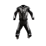 MUGENRACE MNR-2412 2 PC TRAJE Moto Couro Fatos Preto Branco