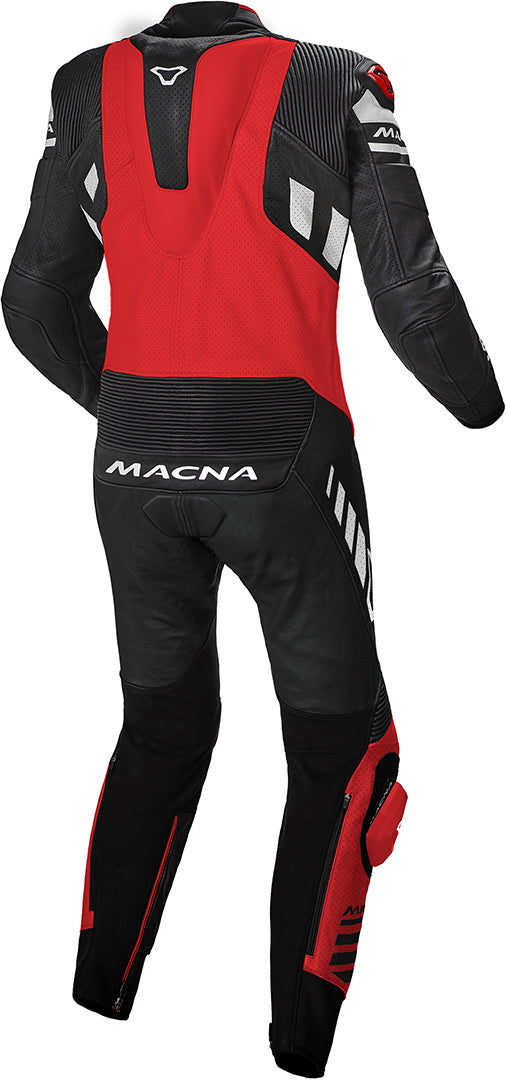 MACNA TRACKTIX 1 PC Moto Homem Perforado Couro Fatos Preto Vermelho Branco – 2 – Maximomoto PT