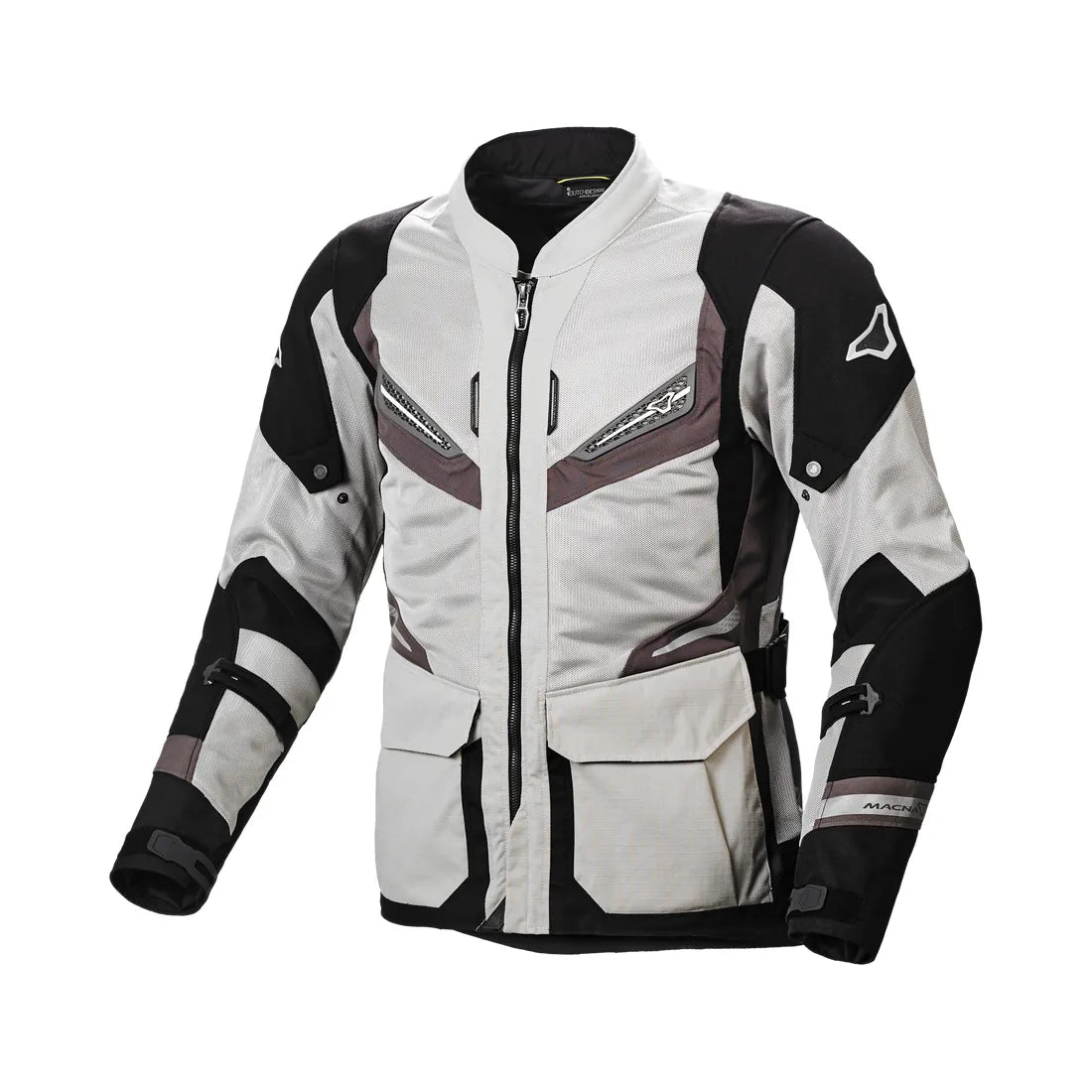 Macna Aerocon hombre Black Tourism motorcycle jacket Light Gray Top – 1 – Maximomoto PT