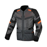 Macna Captane men's waterproof motorcycle jacket black gray dark orange – Maximomoto PT