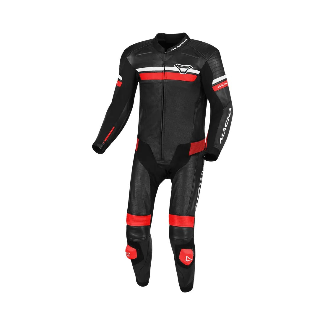 MACNA DIABRO 1 PC Moto Homem Perforado Couro Fatos Preto Vermelho – 1 – Maximomoto PT