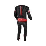 MACNA DIABRO 1 PIEZA MOTO PERFORADO TRAJE DE CUERO NEGRO ROJO - Mono
