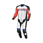 MACNA DIABRO 1 PC Moto Homem Perforado Couro Fatos Branco Vermelho Azul – Maximomoto PT