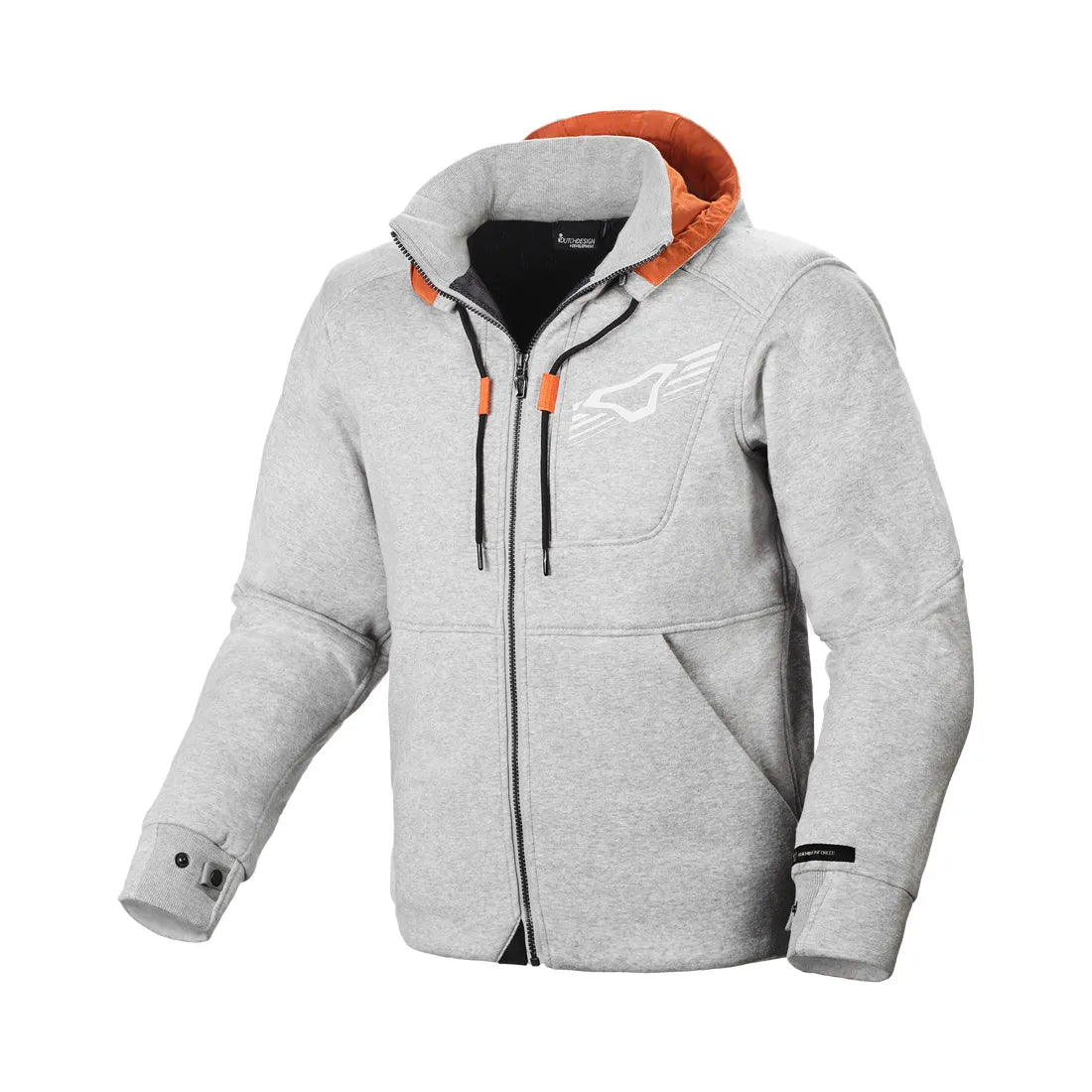 MACNA DISTRICT Hombre Moto Textil Capucha Chaqueta Gris claro – 1 – Maximomoto PT