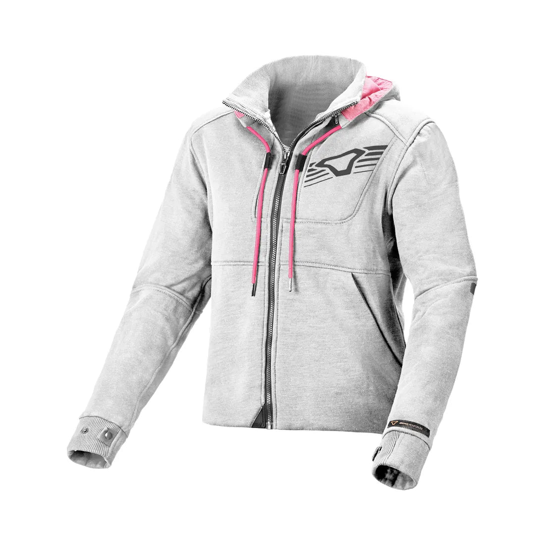 MACNA DISTRICT Mujer Textil Moto Capucha Chaqueta Light Gray – 1 – Maximomoto PT