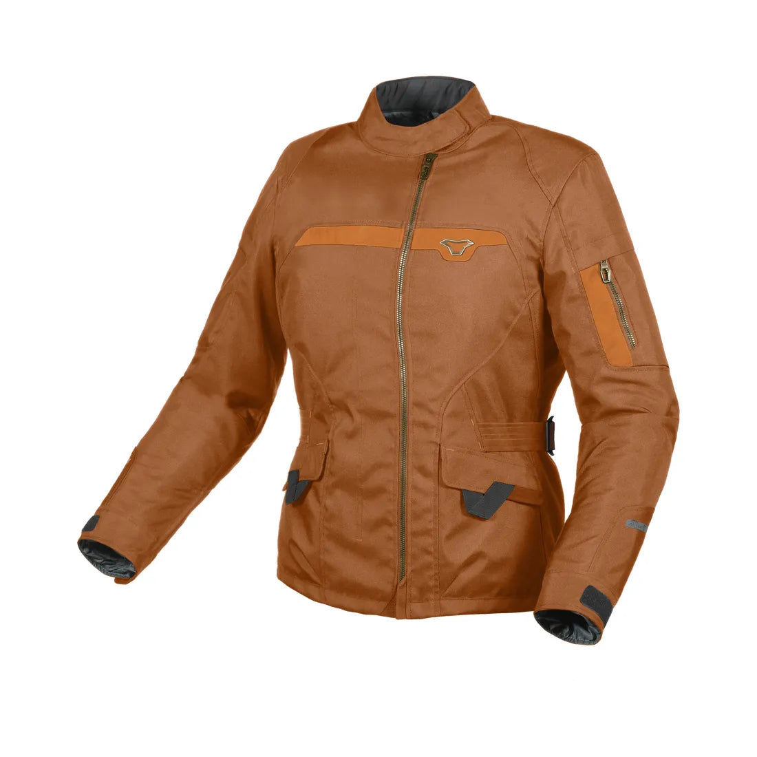 Macna Evora women adventure textile jacket in intense brown – 1 – Maximomoto PT