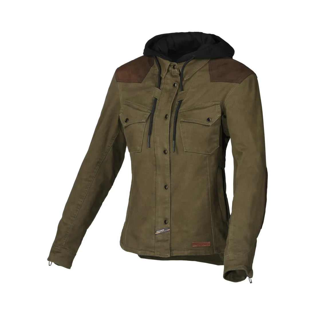 MACNA INLAND Mujer Textil Moto Chaqueta Verde Marrón – 1 – Maximomoto PT