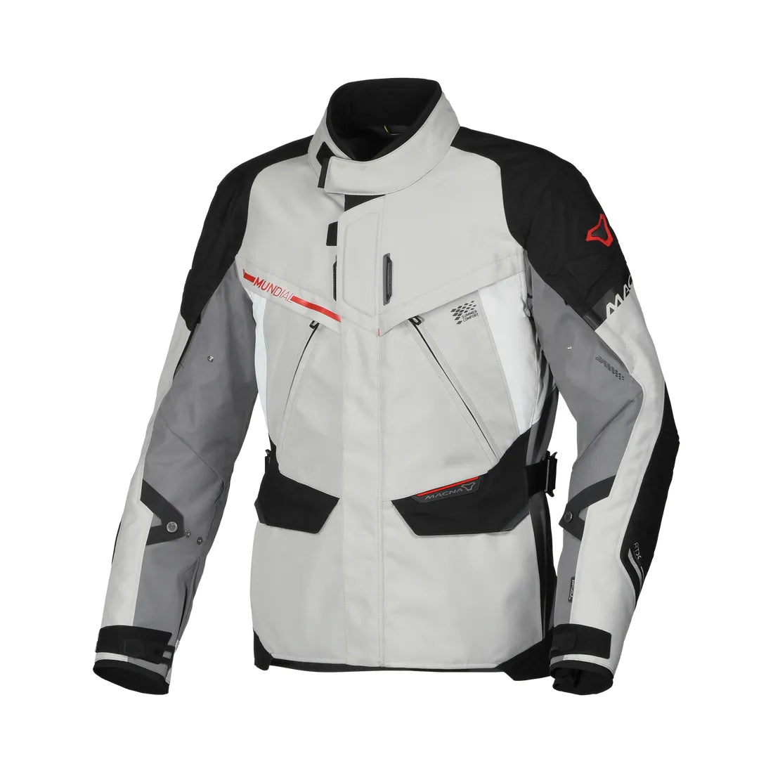 Macna Mundial Hombre Chaqueta Touring Textil 3 Covers Gray Black Red – 1 – Maximomoto PT