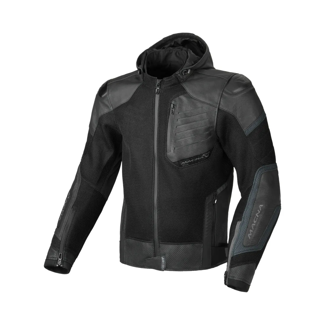 Macna Risant hombre Chaqueta textil cuero premium negro – 1 – Maximomoto PT