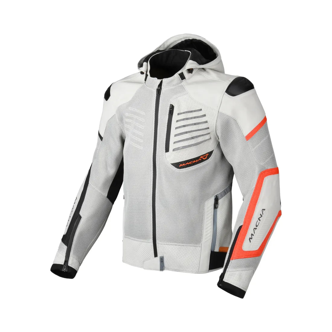 Macna Risant men's waterproof premium leather jacket gray naranja – 1 – Maximomoto PT