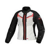 Macna Tondo Mujer Moto Textil Chaqueta Light Gray Black Red – Maximomoto PT