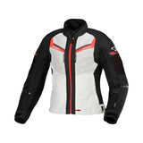 Macna Tondo Mujer Chaqueta Textil Moto Gris Claro Negro Rojo