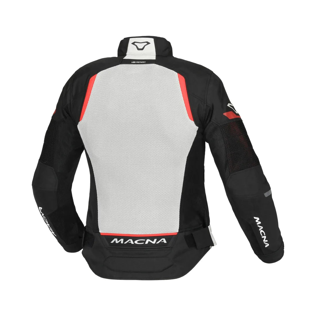 Macna Tondo Mujer Chaqueta Textil Moto Gris Claro Negro Rojo