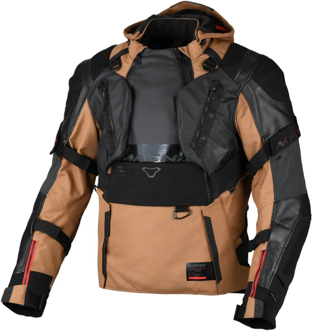 Macna Tryton hombre Chaqueta textil cuero todas las estaciones marrón Preto – 1 – Maximomoto PT