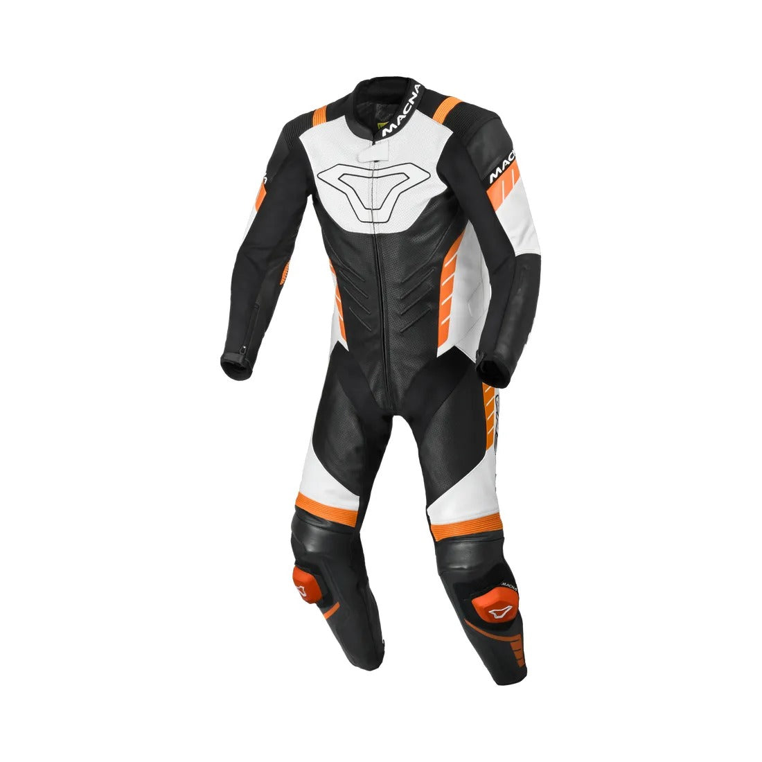 MACNA VARSHALL 1 PC Moto Homem Perforado Couro Fatos Preto Laranja Branco – 1 – Maximomoto PT