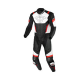 MACNA VARSHALL 2 PIEZA MOTO PERFORADO TRAJE DE CUERO NEGRO BLANCO ROJO - Mono