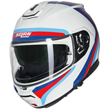 NOLAN N100-6 SSOLUTO 347 Moto Modular Capacete Branco Azul Vermelho Azul