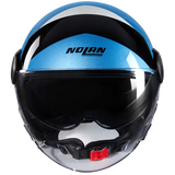 NOLAN N21 VISOR TANGENTE 353 Moto Jet Capacete Preto Azul Argento