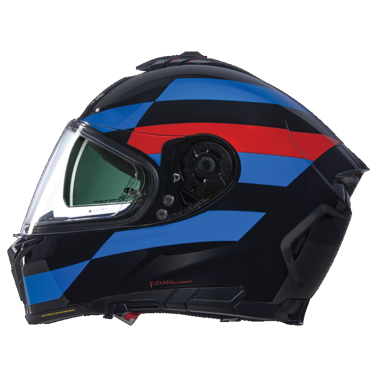 NOLAN N80-8 ALFIERE 347 MOTO INTEGRAL CAPACETE PRETO AZUL VERMELHO