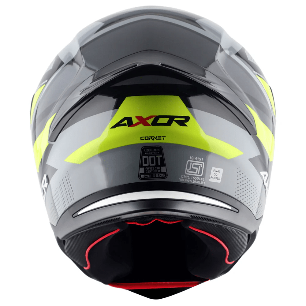 AXOR HUNTER CORNET Moto Integral Capacete Preto Matt Amarelo Fluo – 4 – Maximomoto PT