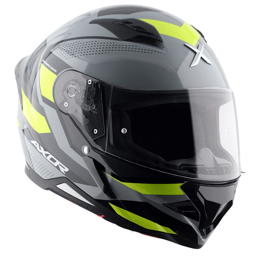 AXOR HUNTER CORNET Moto Integral Capacete Preto Matt Amarelo Fluo – 8 – Maximomoto PT