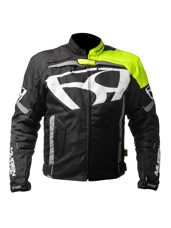MUGENRACE AGGRESSORE-T Moto Textil Casaco Gripe Preta Amarela - maximomoto.pt - Front