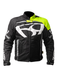 MUGENRACE AGGRESSORE-T Moto Textil Casaco Gripe Preta Amarela - maximomoto.pt - Front