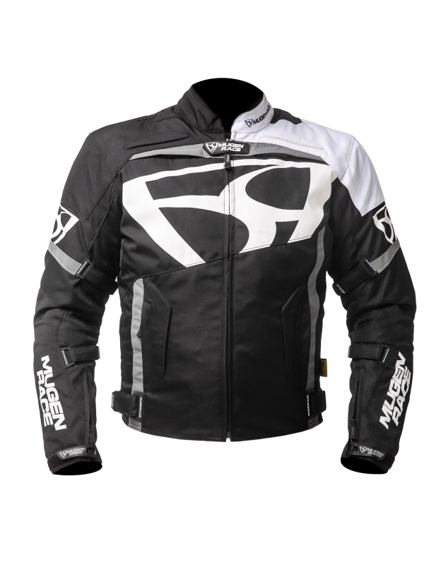 MUGENRACE AGGRESSORE-T Moto Textil Casaco Branco Preto- maximomoto.pt – front