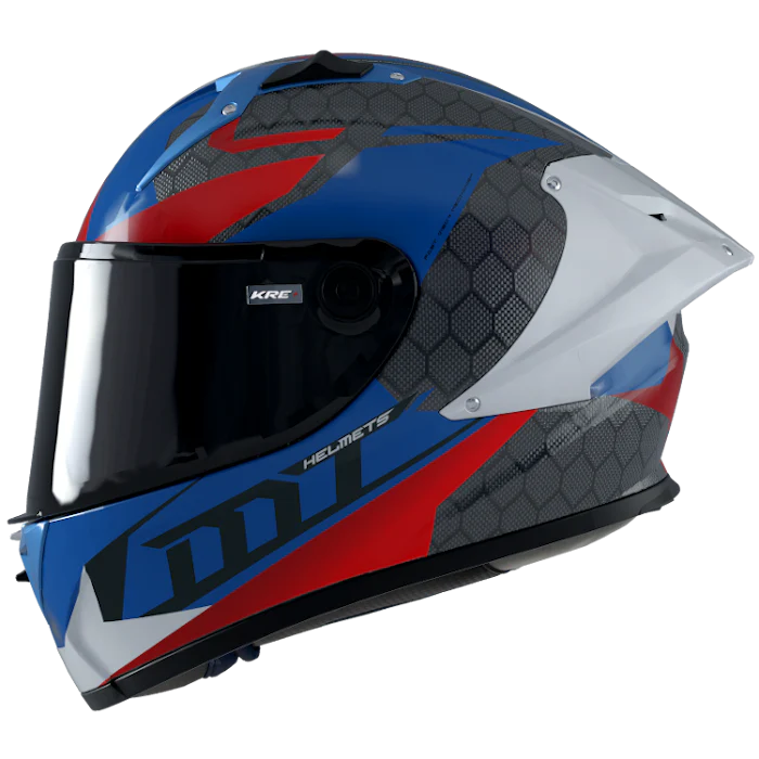 MT FF103PLUSC KRE Carbono Projétil D7 Moto Integral Capacetes Azul Brilhante