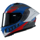 MT FF103PLUSC KRE Carbono Projétil D7 Moto Integral Capacetes Azul Brilhante
