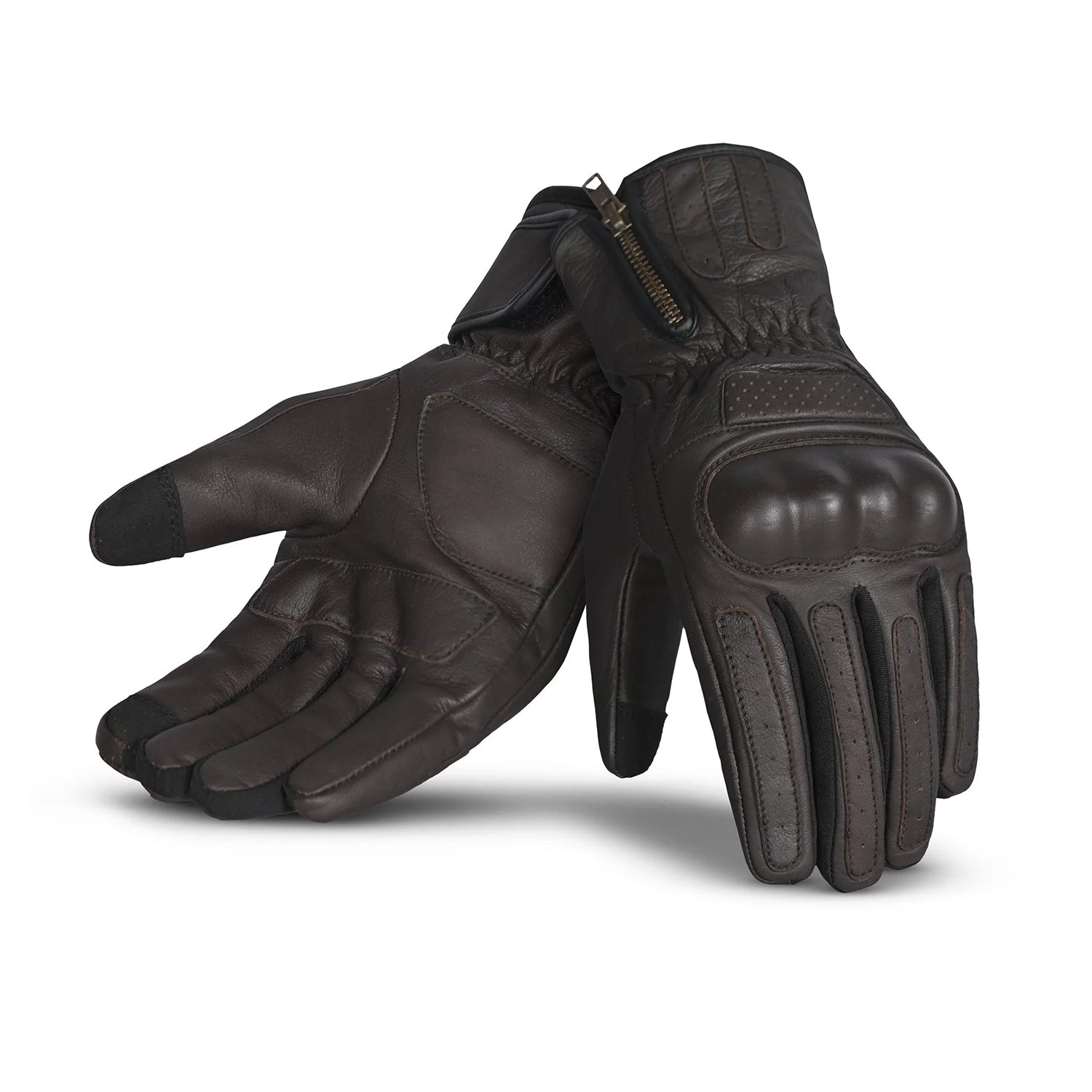 R-TECH DYNAMIC Motorcycle Leather Gloves Brown – 1 – Maximomoto PT