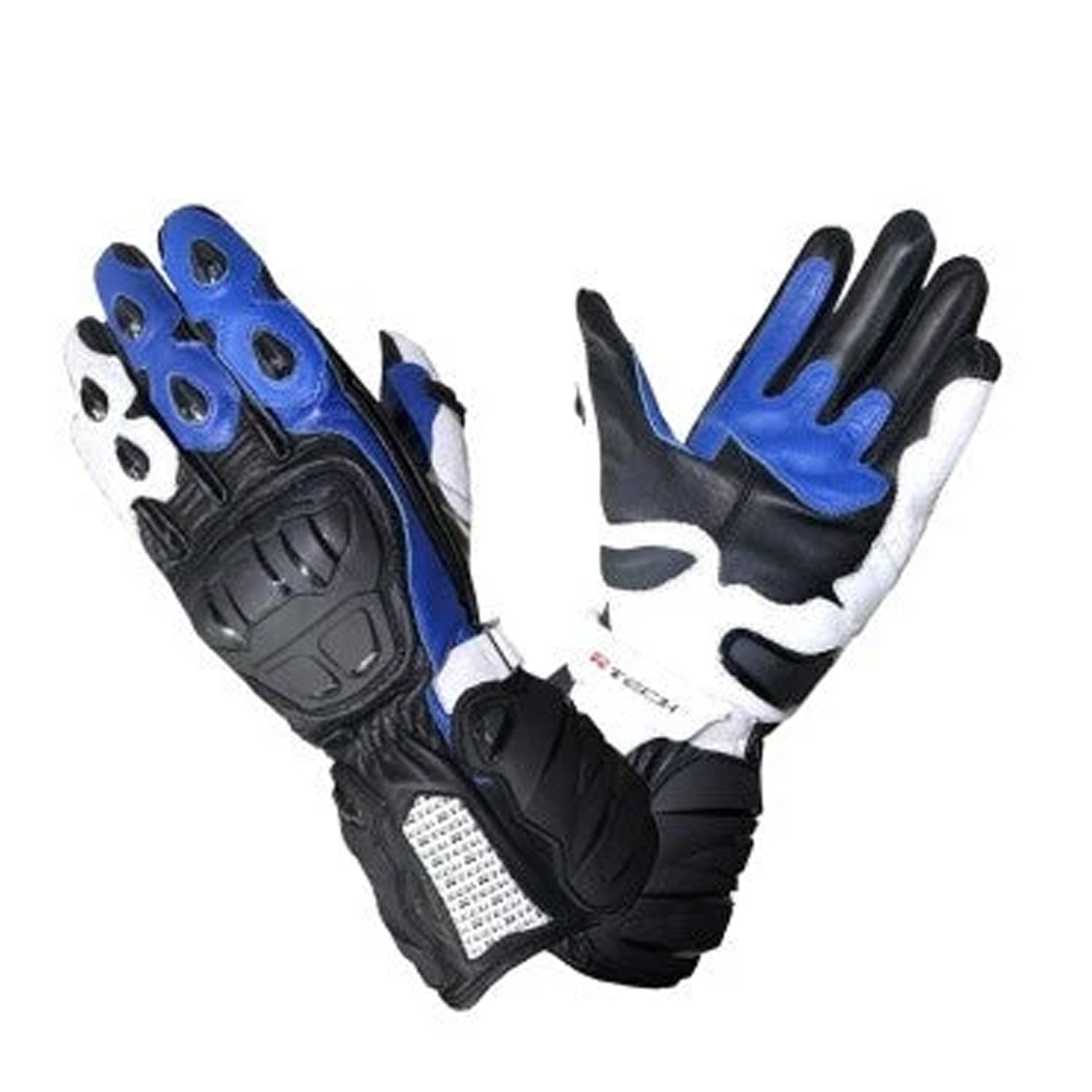R-TECH HAWK Luvas De Moto Couro Preto Azul – 1 – Maximomoto PT