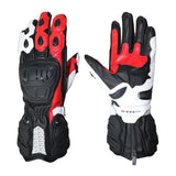 R-TECH HAWK Luvas De Moto Couro Preto Vermelho