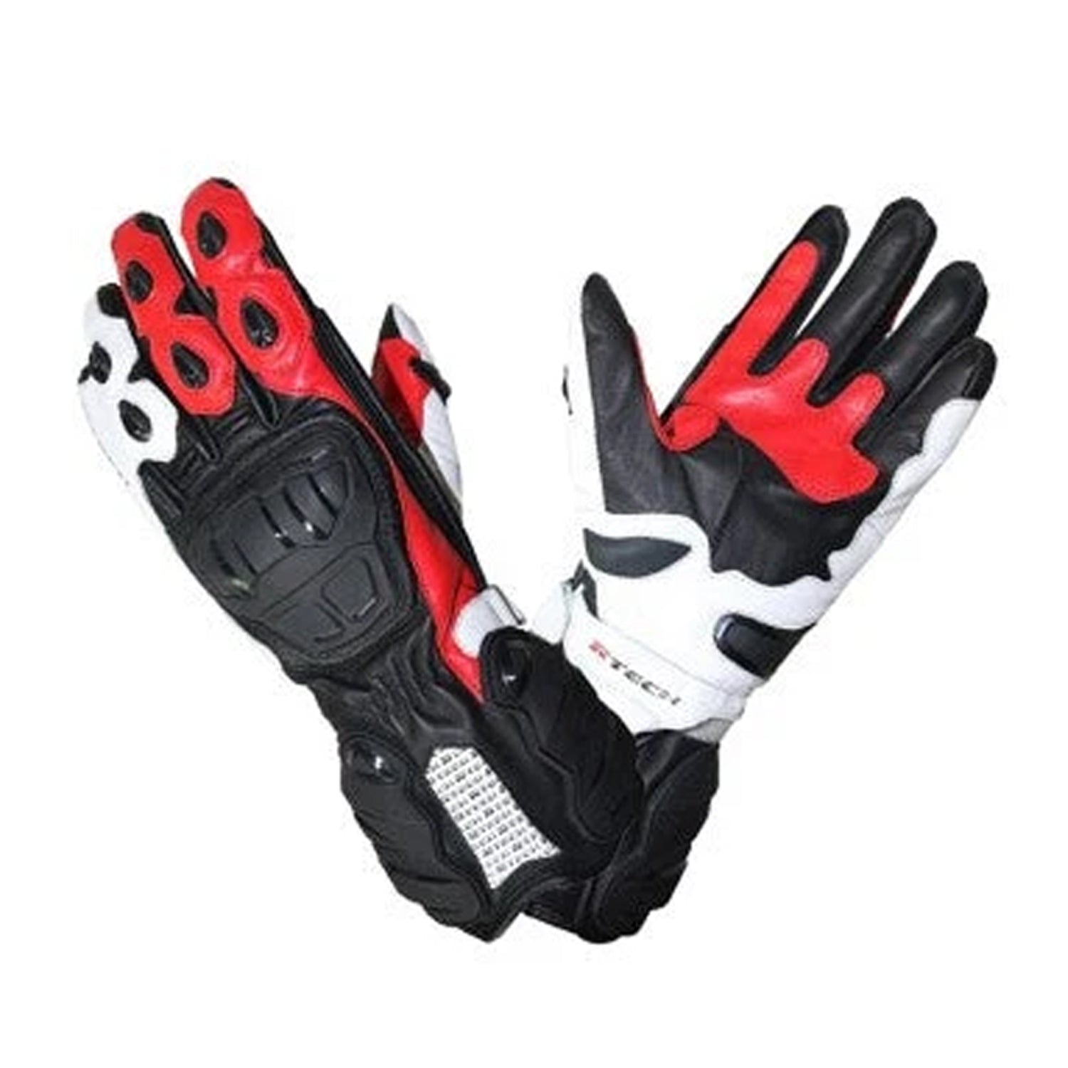 R-TECH HAWK Luvas De Moto Couro Preto Vermelho – 1 – Maximomoto PT