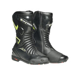 R-TECH PILOT Women's Motorcycle Leather Boots Black Fluorescent Yellow