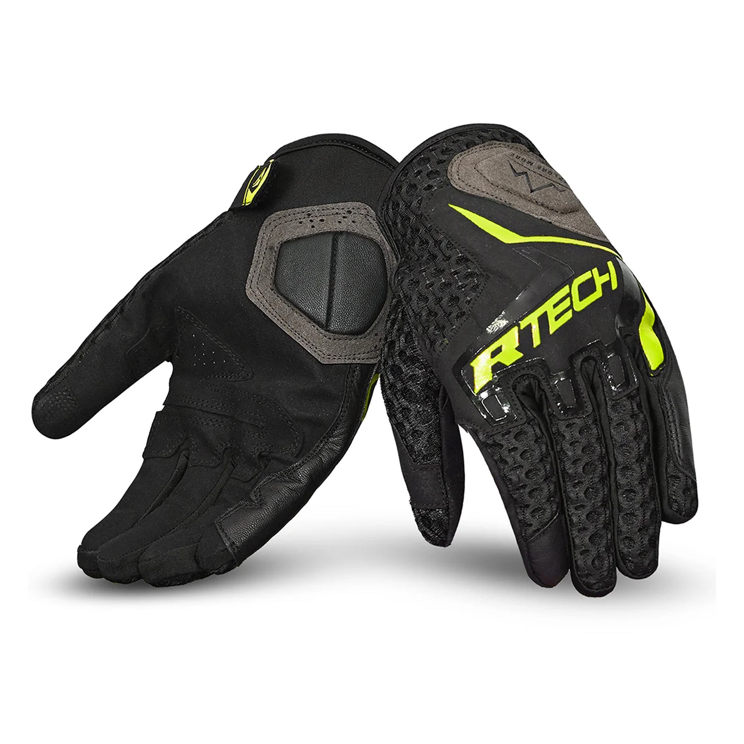 R-TECH RIDE PRO Motorcycle Gloves Black Yellow – 1 – Maximomoto PT