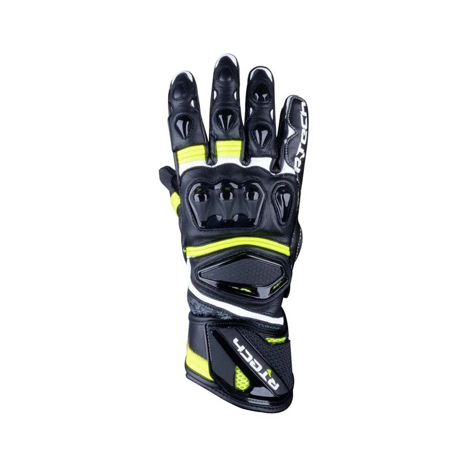 R-TECH ROBO Moto Homem Couro Luvas Preto Fluorescente Amarelo – 2 – Maximomoto PT