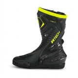 R-TECH TORNADO 2.0 Leather Motorcycle Boots Black Gray Yellow