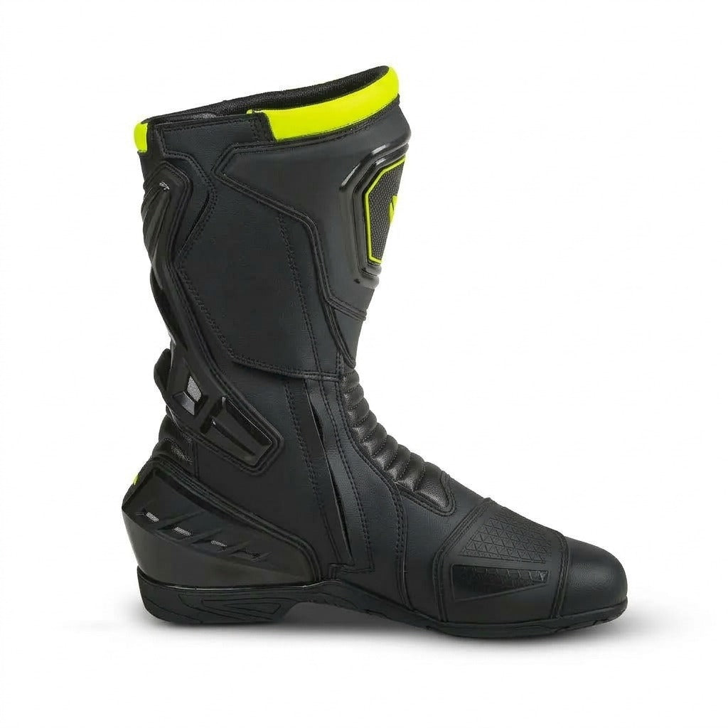 R-TECH TORNADO 2.0 Leather Motorcycle Boots Black Gray Yellow – 3 – Maximomoto PT