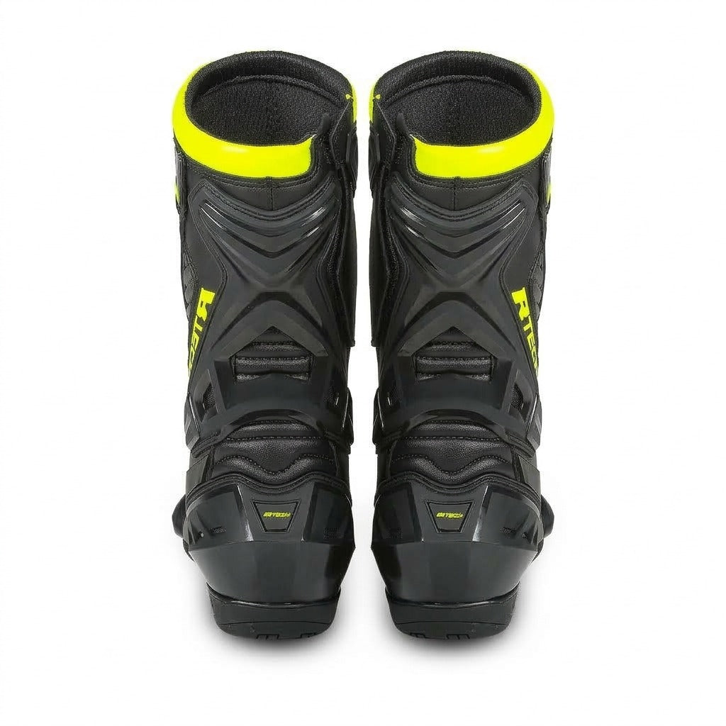 R-TECH TORNADO 2.0 Leather Motorcycle Boots Black Gray Yellow – 5 – Maximomoto PT