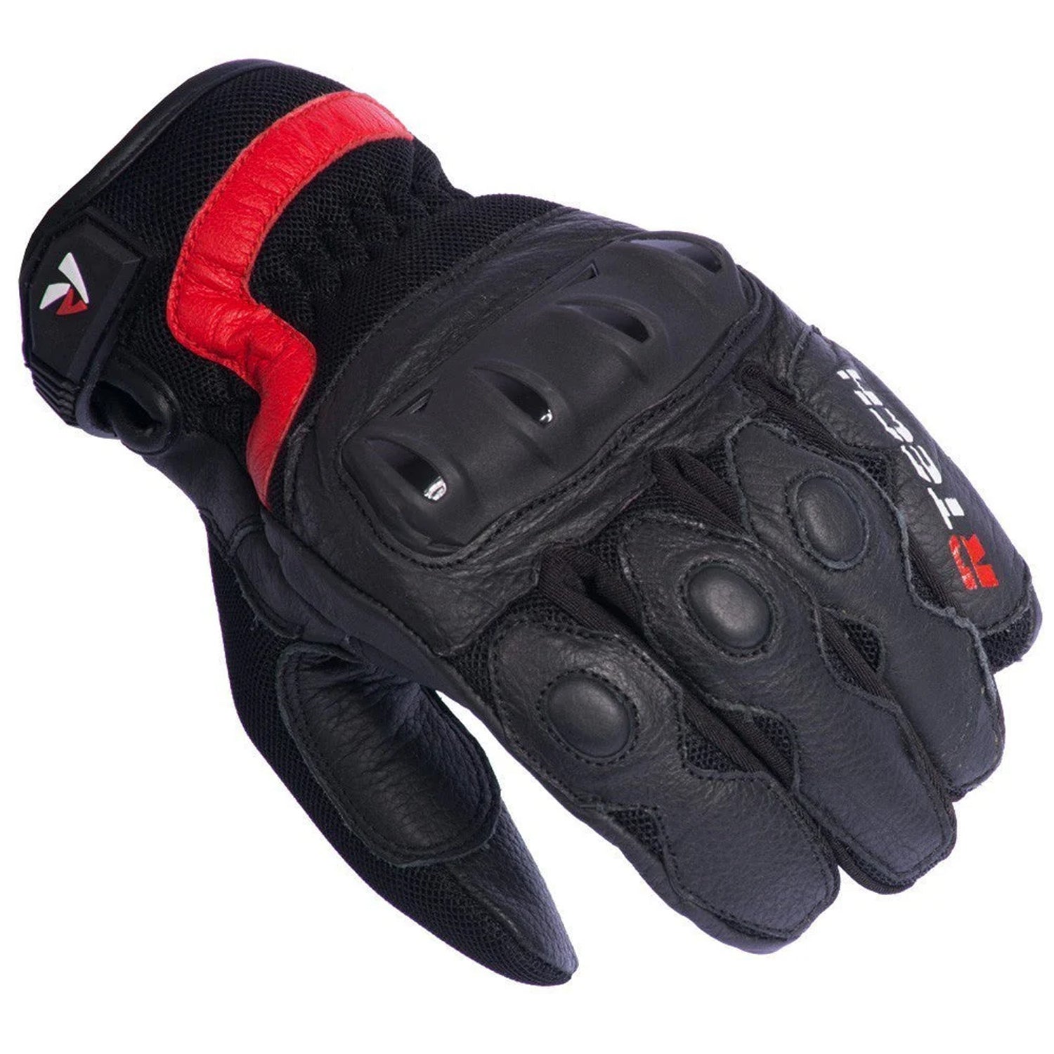 R-TECH VIBO Luvas De Moto Couro Preto Vermelho – 2 – Maximomoto PT