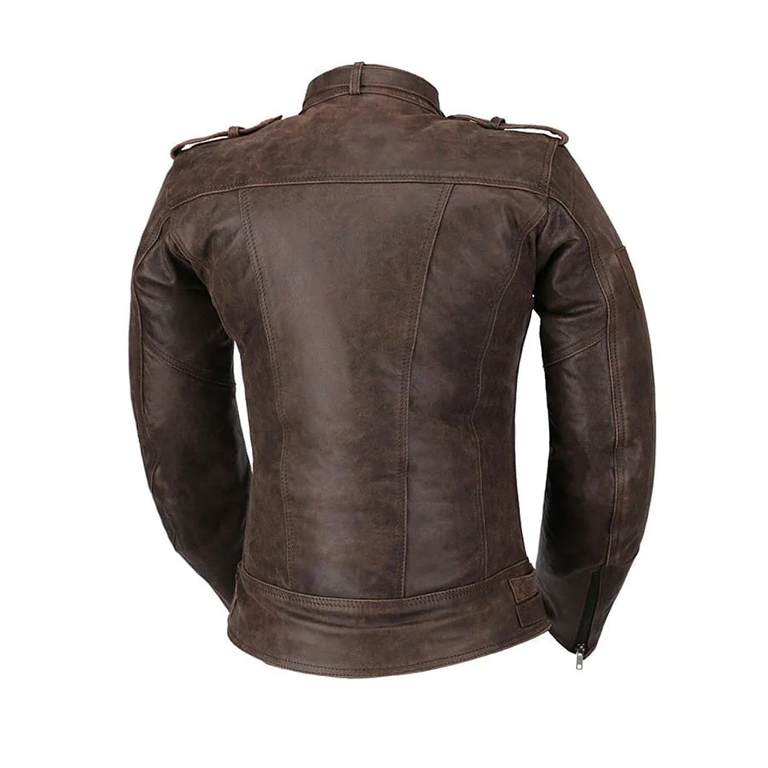 R-TECH BOLD Women's Motorcycle Leather Jackets Brown – 2 – Maximomoto PT